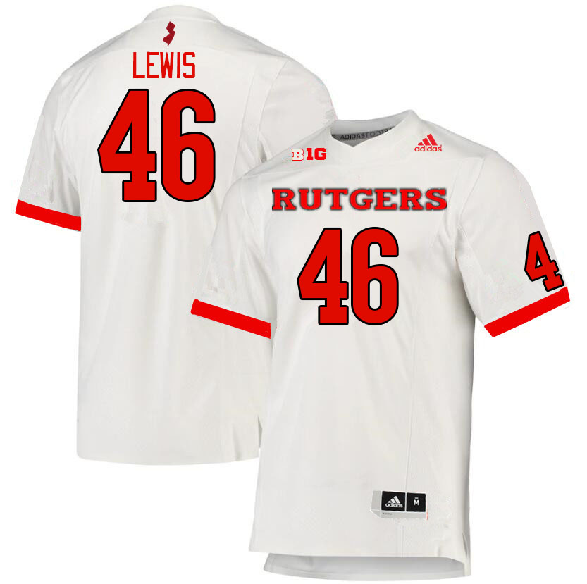 Men #46 Kareem Lewis Rutgers Scarlet Knights College Football Jerseys Stitched Sale-White
